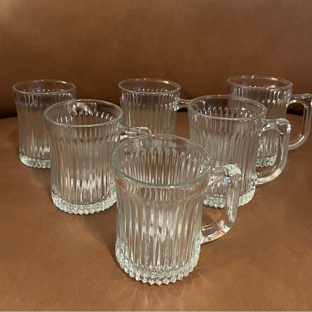 Vintage Royal Crest by Gibson Glass Warm Beverage Mugs Set of 6